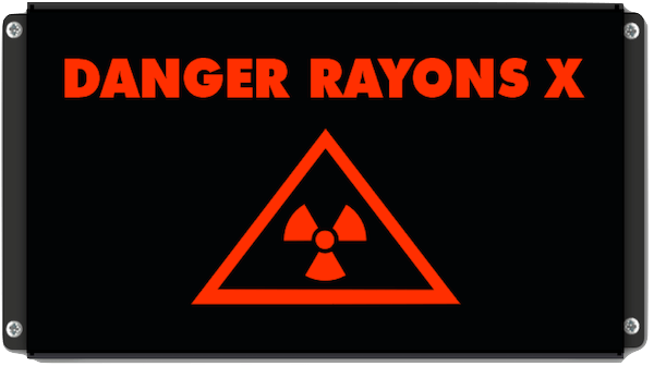 Panneau d'affichage lumineux Danger rayon X avec pictogramme radiation