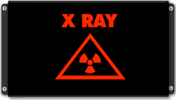 Panneau d'affichage lumineux X RAY avec pictogramme Radiation