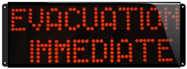 Panneau d'affichage lumineux evacuation immediate 